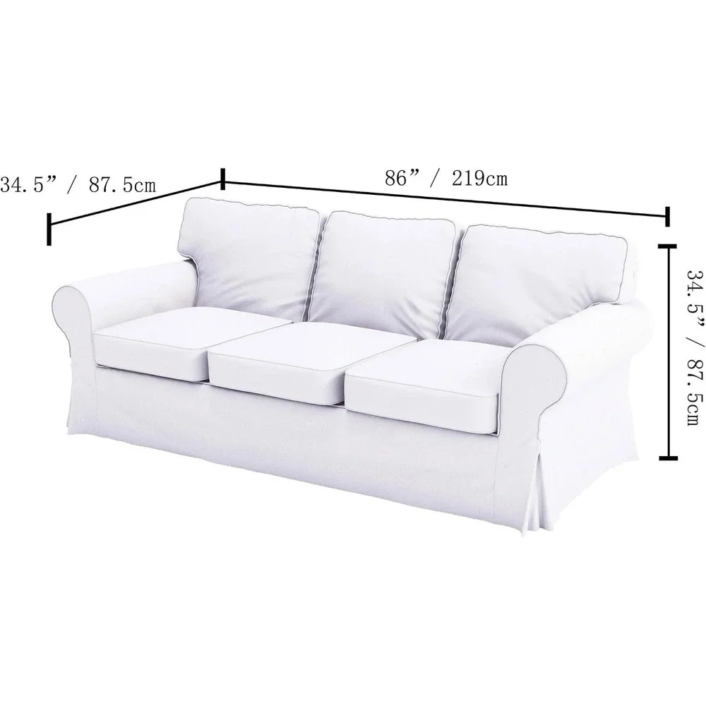 Velvet Pet Friendly Slipcover Compatible for Ikea Ektorp Sofa Cover with 3 Seat